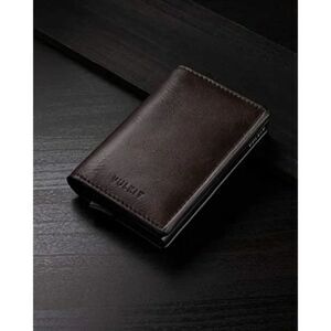 𝅺New Card Holder Pop Up Slim Wallet Leather RFID Blocking Card, Espresso